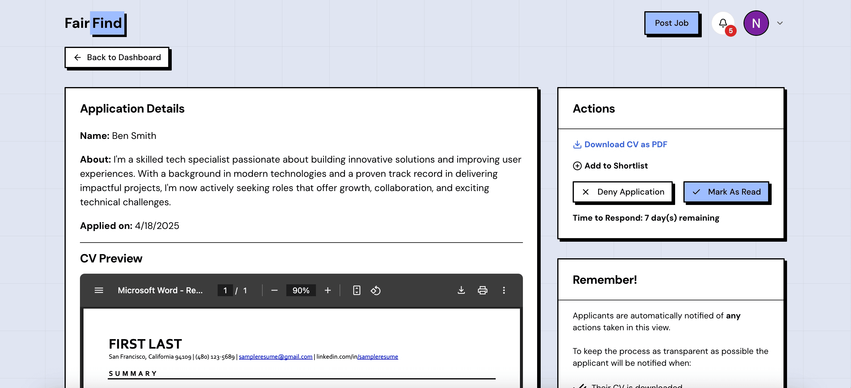 3. Shortlist with One Click